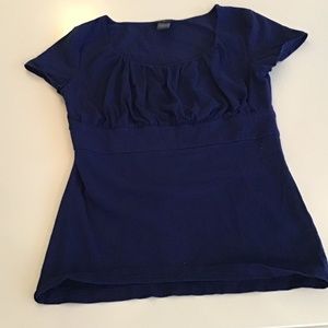 Ann Taylor navy capped-sleeve top